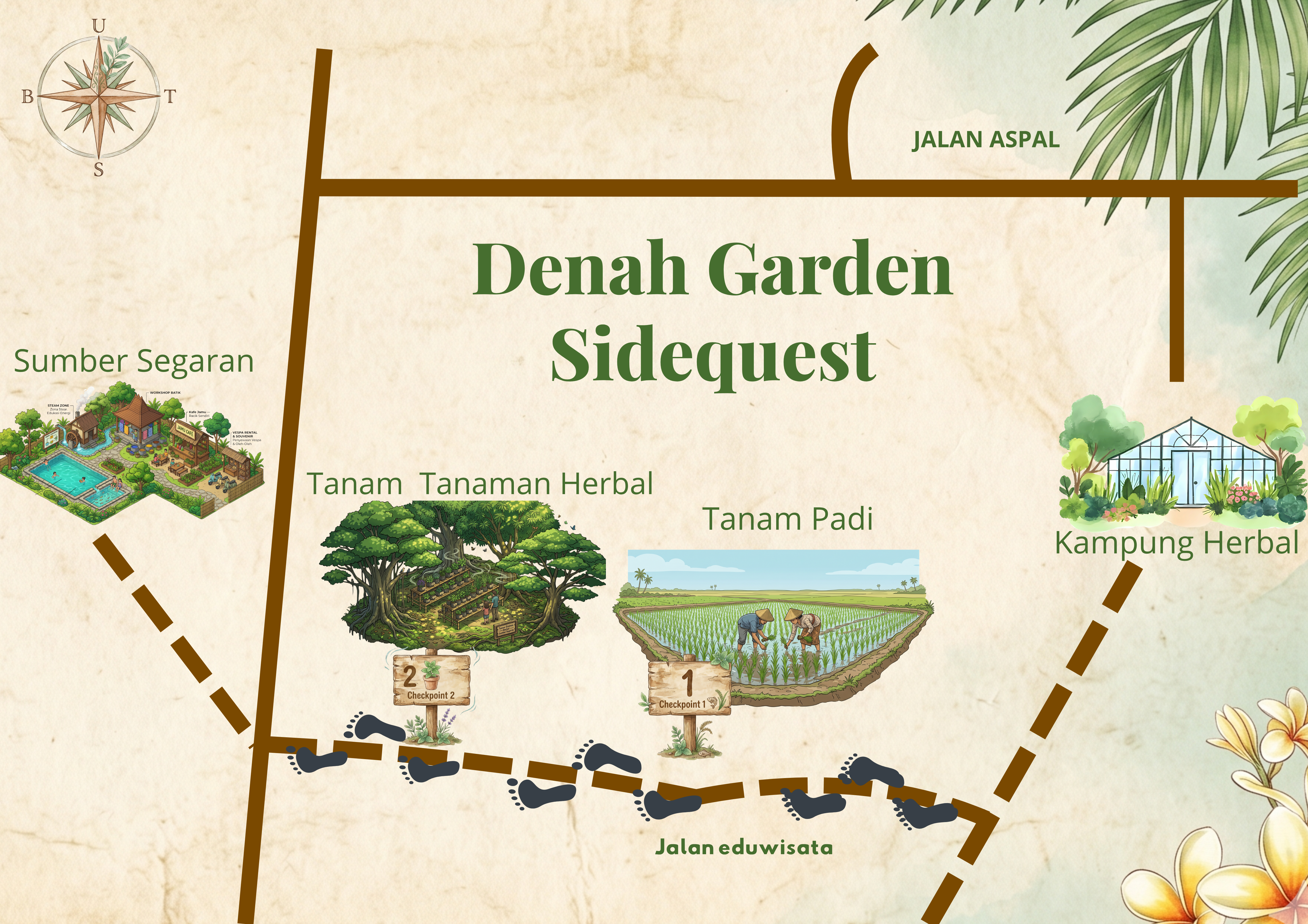 Denah kawasan Eduwisata Herbal Desa Sukolelo